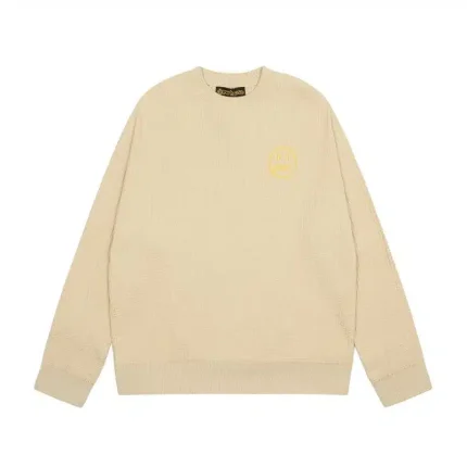 Drew Wavy Striped Knit Sweater Apricot Dr37