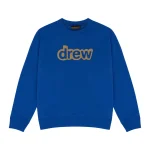 Drew secret embroidered crewneck royal blue